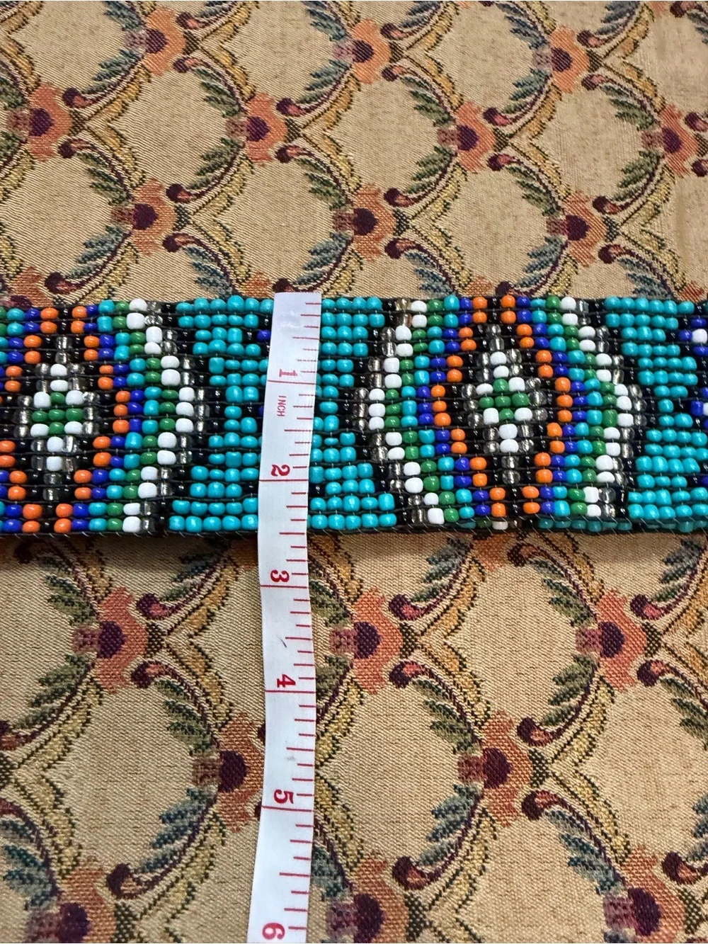 Kensie Turquoise Multicolor Beaded Waist Belt